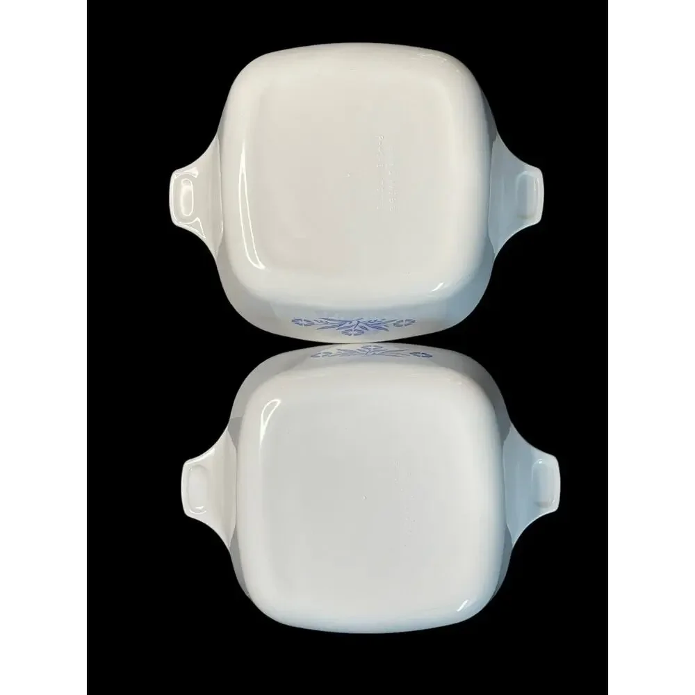 Vintage Blue Cornflower Floral CorningWare Kitchen Baking Casserole Dish Set 3